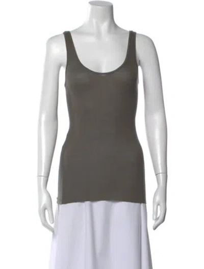 Pre-owned Enza Costa Scoop Neck Sleeveless Top In Gray