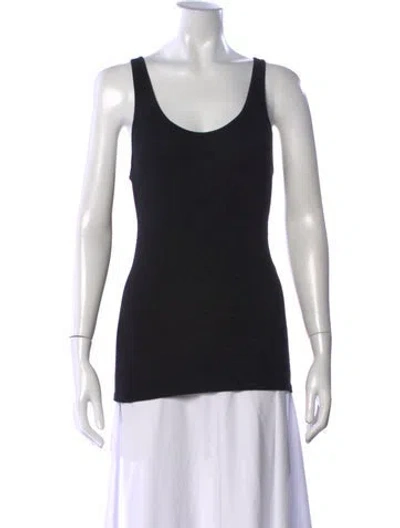 Pre-owned Enza Costa Scoop Neck Sleeveless Top In Gray