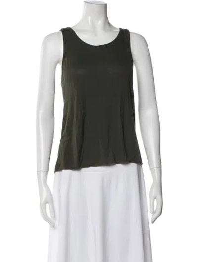 Pre-owned Enza Costa Scoop Neck Sleeveless Top In Green