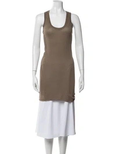 Pre-owned Enza Costa Scoop Neck Sleeveless Top In Neutrals