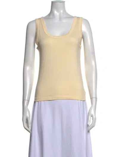 Pre-owned Enza Costa Scoop Neck Sleeveless Top In Neutrals