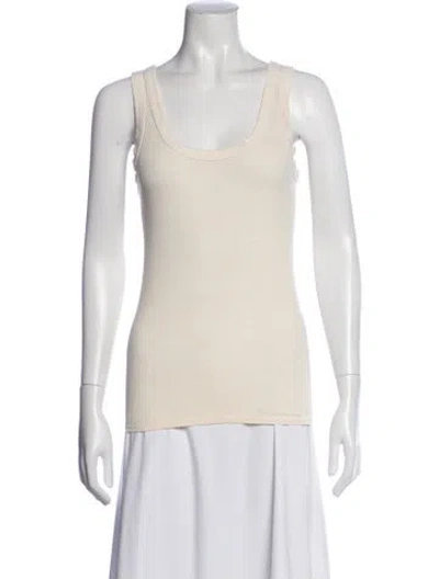 Pre-owned Enza Costa Scoop Neck Sleeveless Top In Neutrals