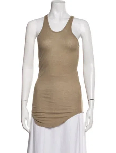 Pre-owned Enza Costa Scoop Neck Sleeveless Top In Neutrals