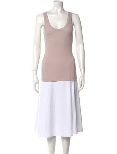 Pre-owned Enza Costa Scoop Neck Sleeveless Top In Pink