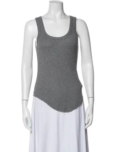 Pre-owned Enza Costa Scoop Neck Sleeveless Top In White