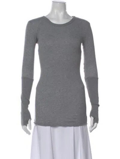 Pre-owned Enza Costa Scoop Neck Sweater In Gray