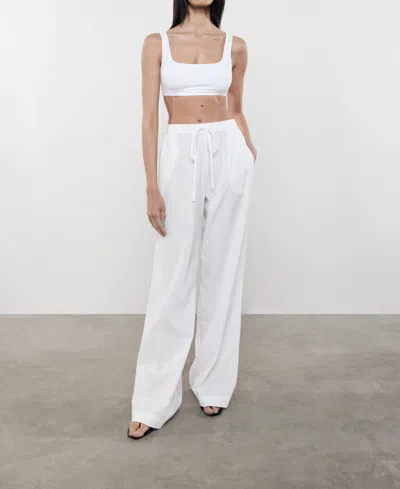 Enza Costa Seersucker Resort Pant In White