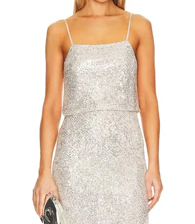 Enza Costa Sequin Cami In Nude In Brown