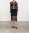 Enza Costa Sheer Lace Slip Skirt In Black