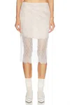 Enza Costa Sheer Lace Slip Skirt In Off White In White