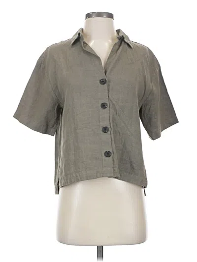Pre-owned Enza Costa Short Sleeve Blouse In Brown