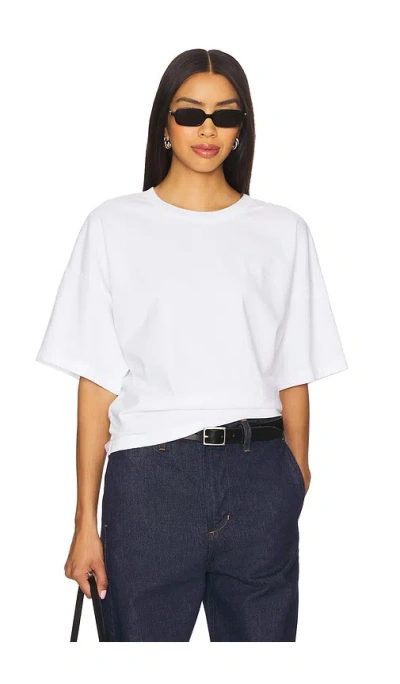 Enza Costa Short Sleeve Supima Curve Tee In White