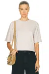 Enza Costa Short Sleeve Supima Structured Tee In Neutral
