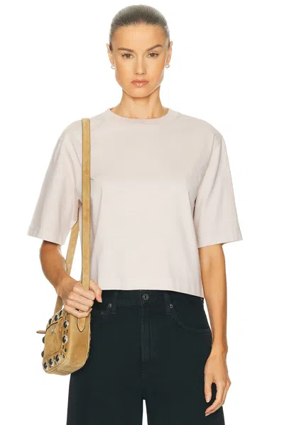 Enza Costa Short Sleeve Supima Structured Tee In Neutral