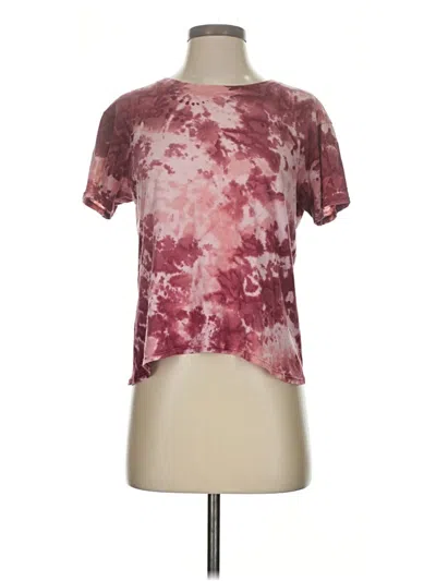 Pre-owned Enza Costa Short Sleeve T-shirt In Burgundy