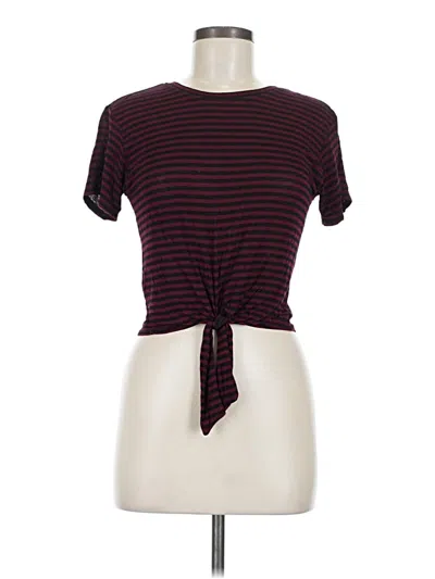 Pre-owned Enza Costa Short Sleeve T-shirt In Burgundy