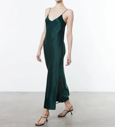 Enza Costa Silk Bias Dress In Malachite In Green