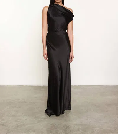 Enza Costa Silk Bias Off-shoulder In Black