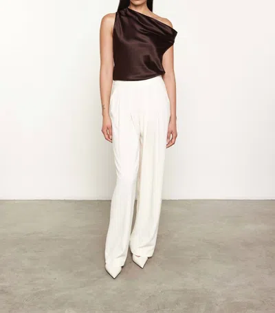 Enza Costa Silk Bias Off-shoulder In Brown