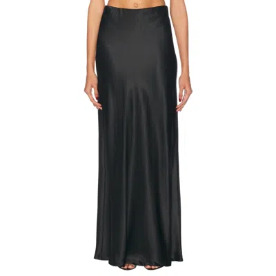 Enza Costa Silk Full Length Skirt In Black In Multi