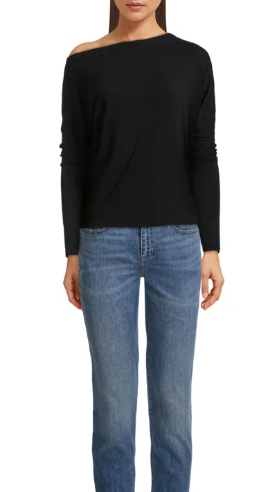 Enza Costa Silk Jersey Slouch Top In Black