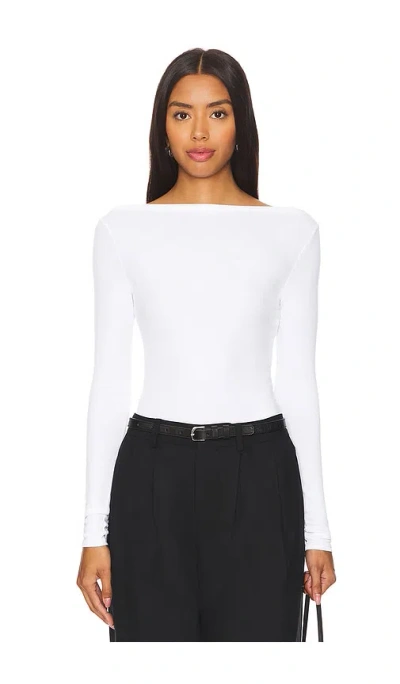 Enza Costa Silk Knit Boat Neck In 白色