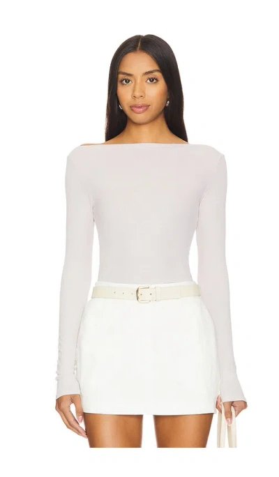 Enza Costa Silk Knit Boat Neck In Salt