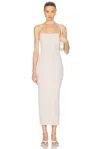 Enza Costa Silk Knit Jersey Essential Strappy Dress In Canvas