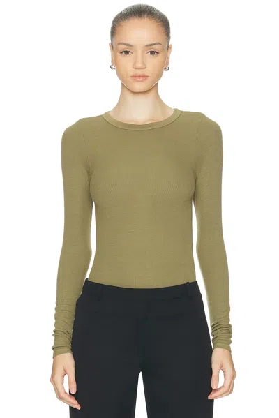 ENZA COSTA SILK KNIT LONG SLEEVE CREWNECK TOP