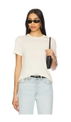 Enza Costa Silk Knit Perfect Tee In Ecru In 淡褐色