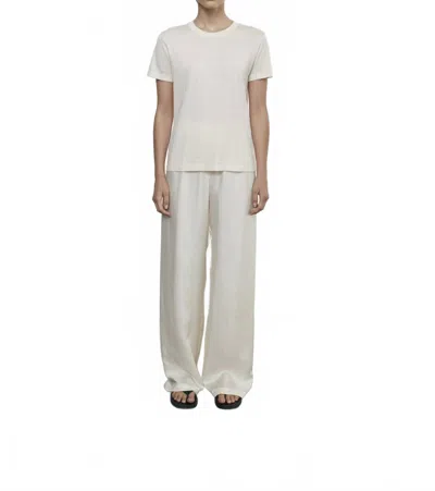 ENZA COSTA SILK KNIT PERFECT TEE IN ECRU
