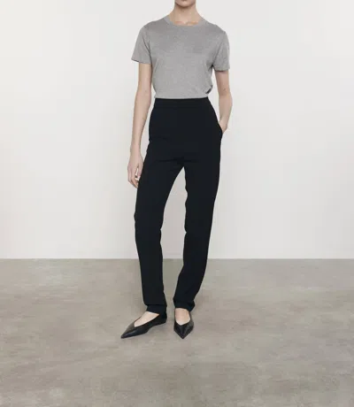 Enza Costa Silk Knit Perfect Tee In Heather Grey