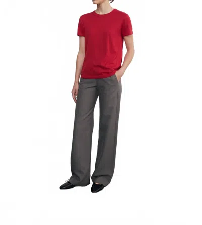 Enza Costa Silk Knit Perfect Tee In Red