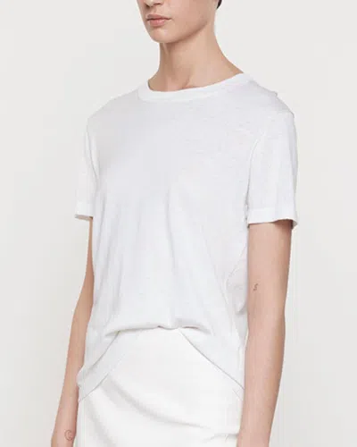 ENZA COSTA SILK KNIT PERFECT TEE IN WHITE