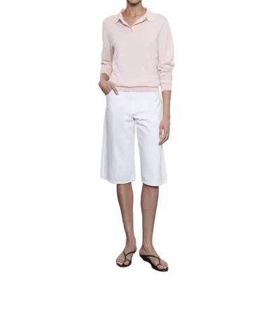 Enza Costa Silk Knit Polo In Pale Pink In Multi