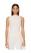 Enza Costa Silk Knit Sleeveless Boatneck Top In 帆布鞋