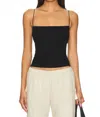 Enza Costa Silk Knit Strappy Essential Tank Top In Black In Black