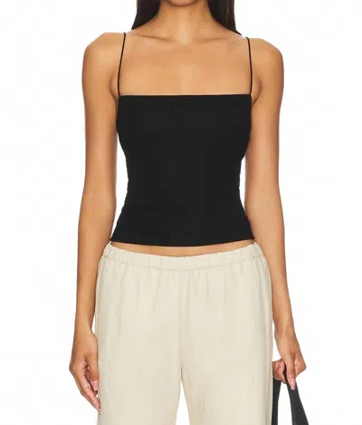 Enza Costa Silk Knit Strappy Essential Tank Top In Black