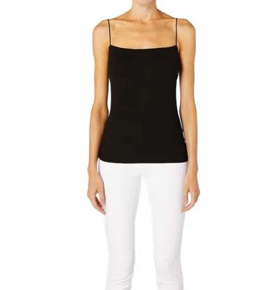Enza Costa Silk Knit Strappy Essential Tank Top In Black