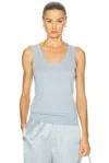 Enza Costa Silk Knit Tank Top In Blue