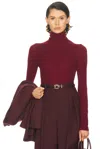 Enza Costa Silk Layering Turtleneck Top In Burgundy