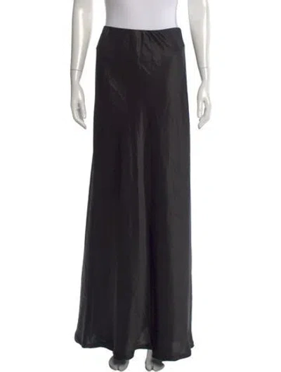 Pre-owned Enza Costa Silk Long Skirt In Black