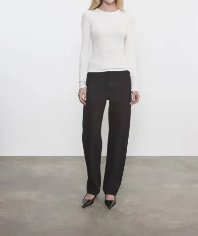 Enza Costa Silk Rib Essential Crew In Chalk In White