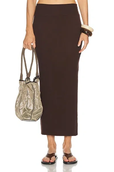 Enza Costa Silk Rib Essential Skirt In Black