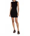 Enza Costa Silk Rib Muscle Mini Dress In Black In Black