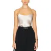 Enza Costa Silk Satin Camisole In Beige In Silver