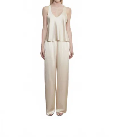 Enza Costa Silk Satin Pantlet In Alabaster In Neutral