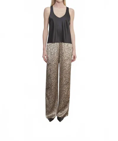 Enza Costa Silk Satin Pantlet In Cheetah In Animal Print