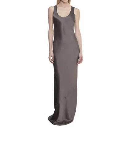 Enza Costa Silk Satin Tank Dress In Grey In Gray