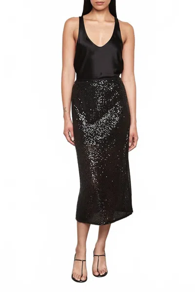 ENZA COSTA SILK SATIN TANK IN BLACK
